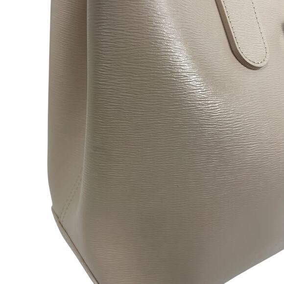 Longchamp Roseau Toggle Leather Tote Shoulder Bag Paper Beige - Picture 10 of 15